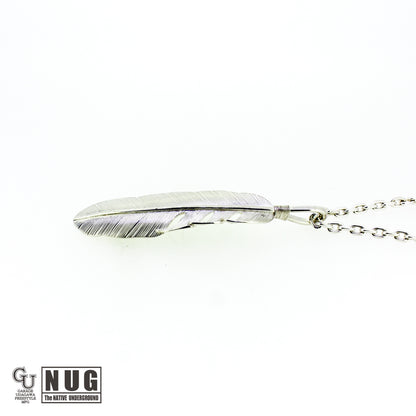 カービングフェザー Msize マンテル ケーブルチェーンネックレス 4面カット 50cm Φ1.0mm