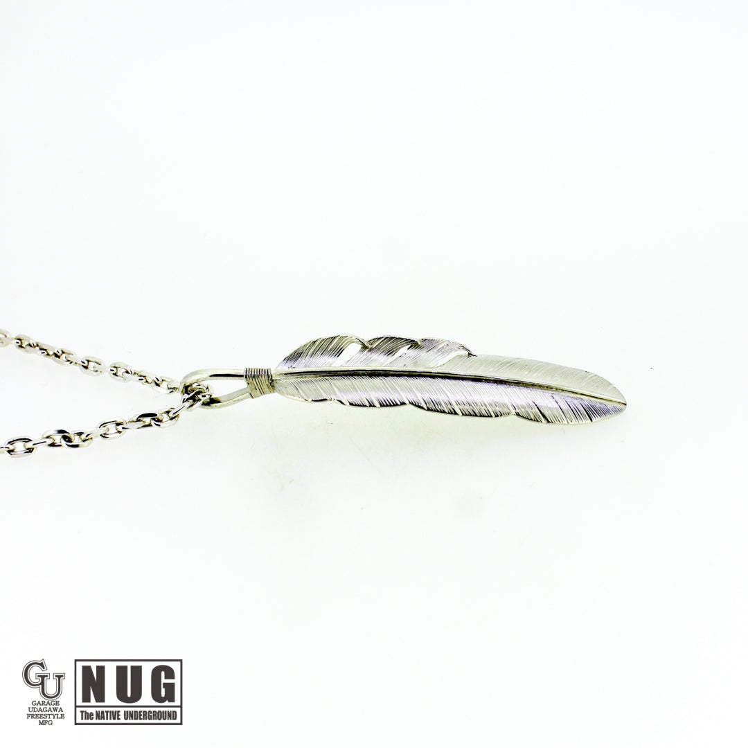 カービングフェザー Msize マンテル ケーブルチェーンネックレス 4面カット 50cm Φ1.0mm