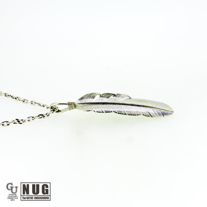 カービングフェザー Msize マンテル ケーブルチェーンネックレス 4面カット 50cm Φ1.0mm