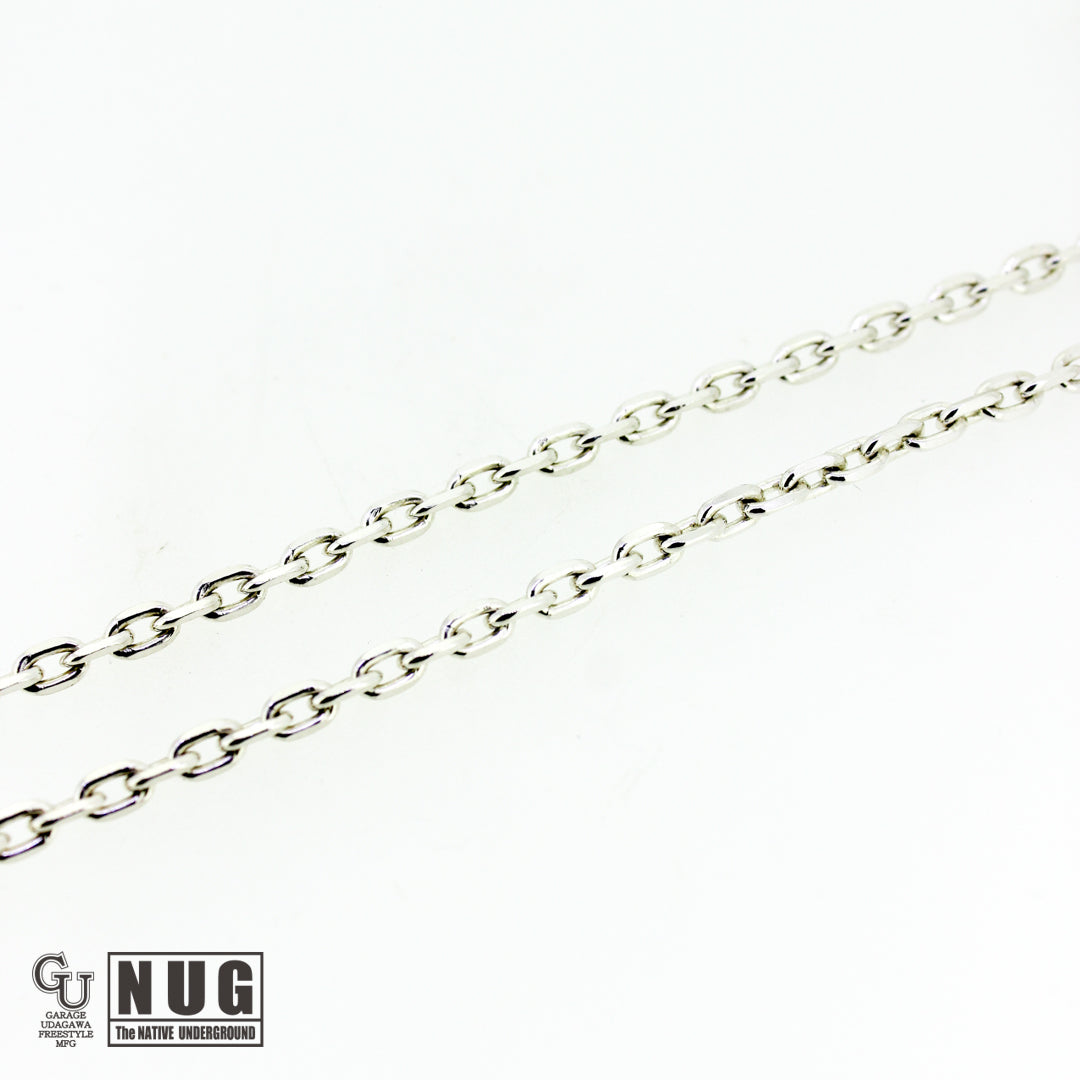 カービングフェザー Msize マンテル ケーブルチェーンネックレス 4面カット 50cm Φ1.0mm