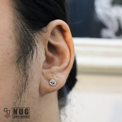 ハンドメイド ショットプレートピアス #8