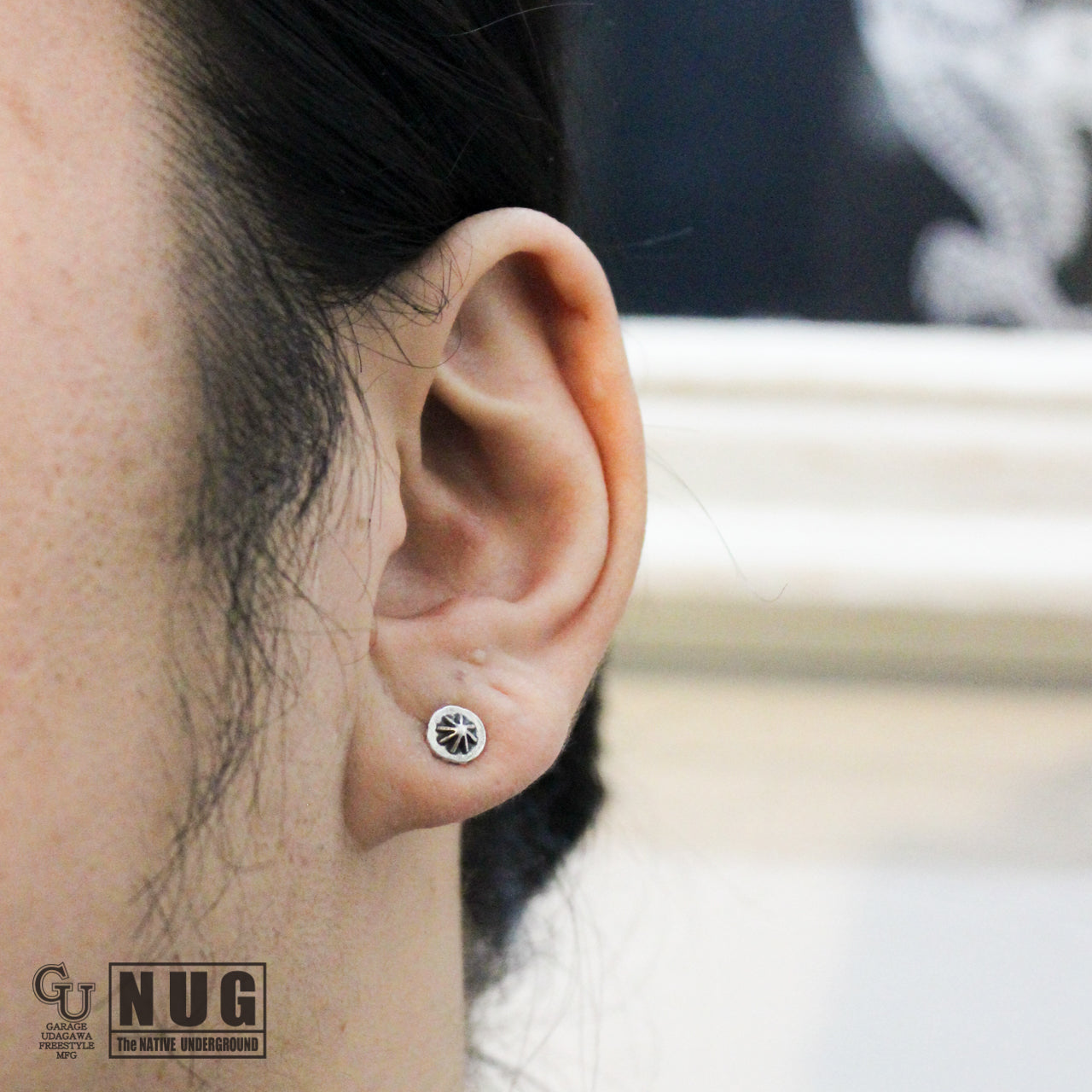ハンドメイド ショットプレートピアス #10